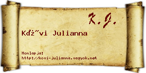 Kövi Julianna névjegykártya